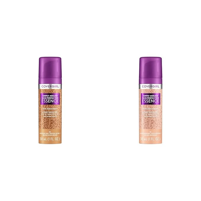Covergirl Simply Ageless Skin Perfector Essence Foundation Bundle Light-Medium, Each 1oz