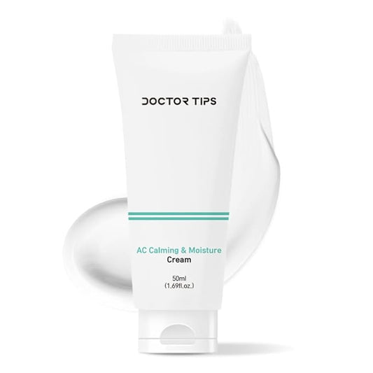DOCTOR TIPS AC Calming & Moisture Cream 1.69 Fl. Oz, 50ml | 660,000ppm Centella Asiatica, Adenosine, Niacinamide, Pyrus malus(apple) Fruit Extract| Pore-Tightening, Lightweight Korean Moisturizer
