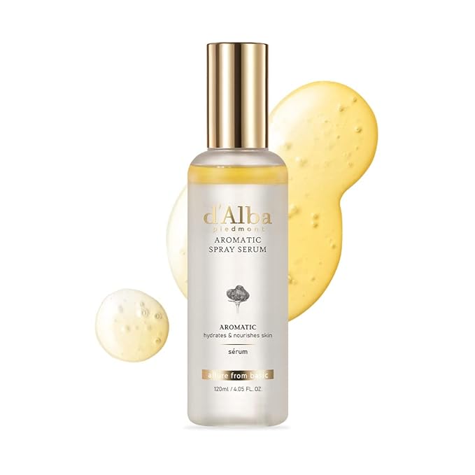 d'alba Piedmont Italian White Truffle First Aromatic Spray Serum, Fragrant VEGAN Glowy Antioxidant Face Mist, Deep Hydration Skin Firmness, Korean Skin Care (4.05 fl.oz)