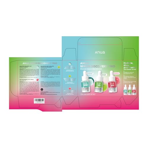 Anua Serum Discovery Trio, Mini Face Serum Travel Size Kit with Hyaluronic Acid, Niacinamide & Azelaic Acid, Hydrating Soothing Gift Set for Women, Korean Skincare Set -10ml/0.33fl.oz × 3EA