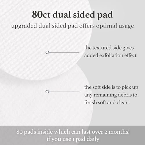 NOONI Facial Toner Pads - Glycolic Acid Exfoliating Pads 80 EA | AHA(Glycolic Acid, Lactic Acid), Pore Pad, Glass Skin, Reduces Fine lines with Panthenol & Hydrating Serum, Korean Skin Care, Kbeauty