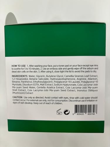 Green Tea BHA Melting Toner Pads w/Centella Asiatica - 150 Large Pads Soothing Hydrating Moisturizing 13 Oz | All Skin Types | Anti-blemish Daily Care Gentle Mild Peeling Exfoliating Korean Skincare