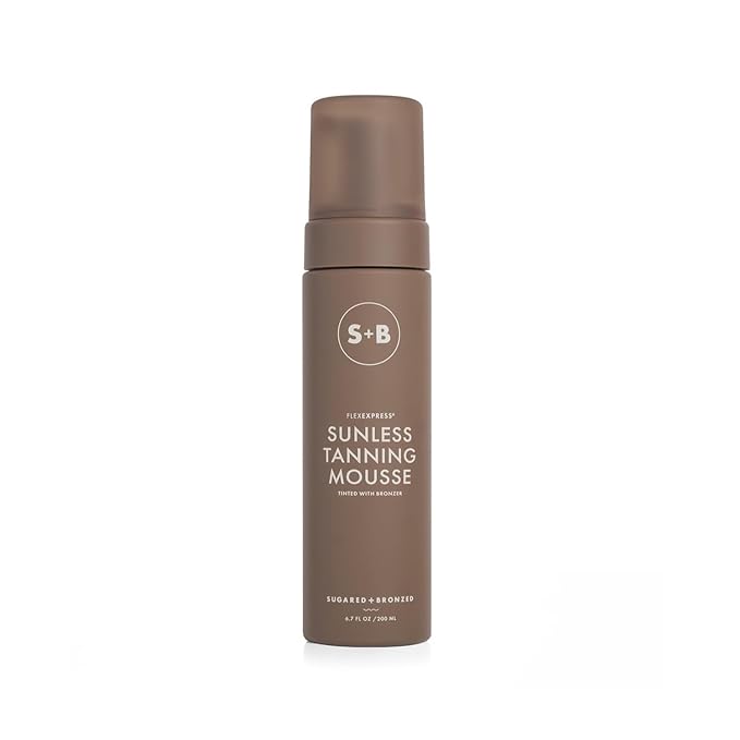 SUGARED + BRONZED Sunless Tanning Mousse – FlexExpress® Formula, Self-Tanner for Body, Lightweight & Non-Greasy, Natural Glow, Paraben Free, Long-Lasting Tan, Quick-Dry, Suits All Skin Types (6 Fl Oz)