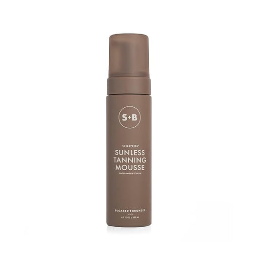 SUGARED + BRONZED Sunless Tanning Mousse – FlexExpress® Formula, Self-Tanner for Body, Lightweight & Non-Greasy, Natural Glow, Paraben Free, Long-Lasting Tan, Quick-Dry, Suits All Skin Types (6 Fl Oz)