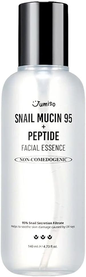 JUMISO Snail Mucin 95 Peptide Essence - Korean Face Toner with 5-Peptide Complex - Acne Sun Damage Repair Non-Comedogenic Texture Improvement Fragrance Free Cruelty Free All Skin Types 4.73 fl.oz.