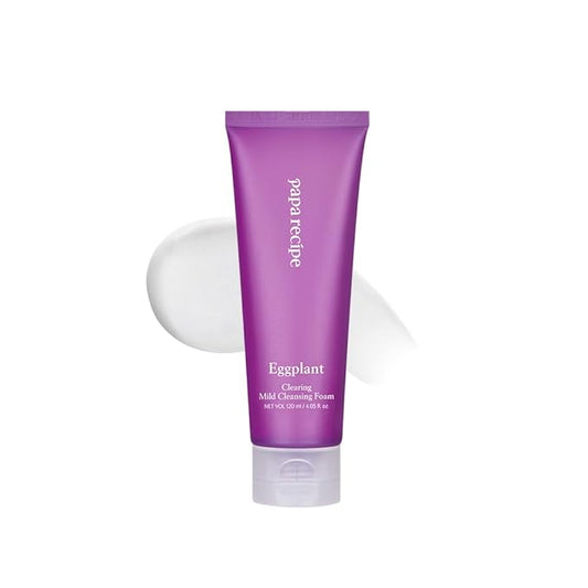 Papa Recipe Eggplant Moisturizing Cleansing Foam for Sensitive, Dehydrated, and Acne-Prone Skin
