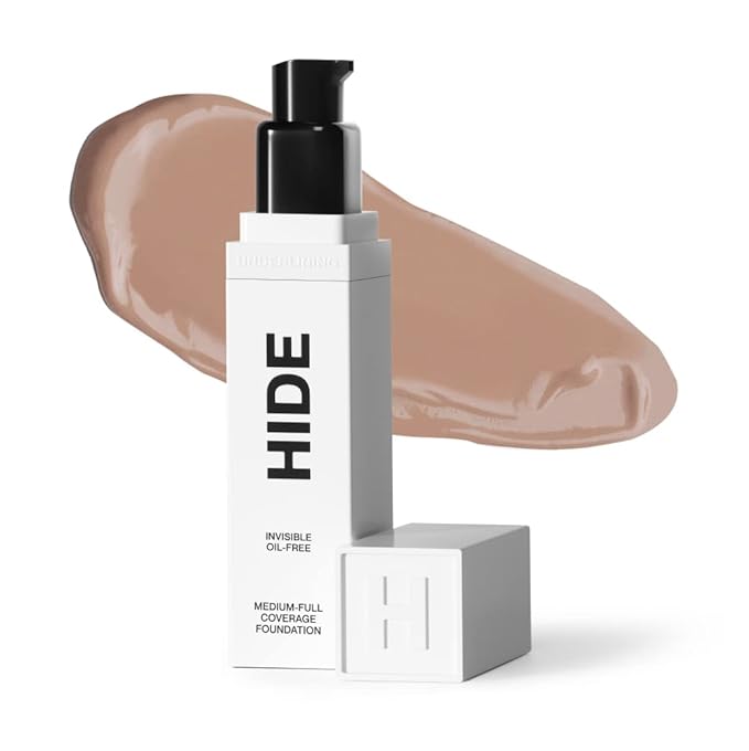 HIDE PREMIUM Liquid Foundation, Multi-Use Waterproof Foundation, Medium/Full 1 fl oz