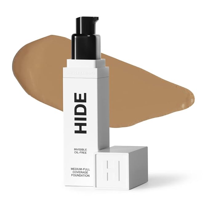 HIDE PREMIUM Liquid Foundation, Multi-Use Waterproof Foundation, Medium/Full 1 fl oz