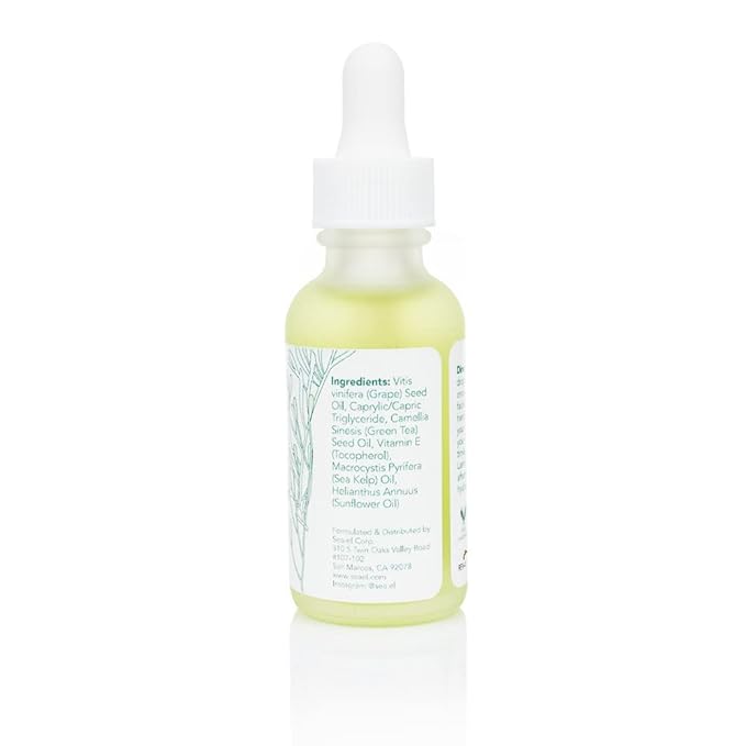 Sea-El Matcha Face Oil Skincare - Hydrating Glow Green Tea & Sea Kelp Facial Oil Blend - Calming & Deeply Penetrating Antioxidant-Rich Moisturizer for Women & Men, Vegan, All Skin Types - 1 Fl Oz