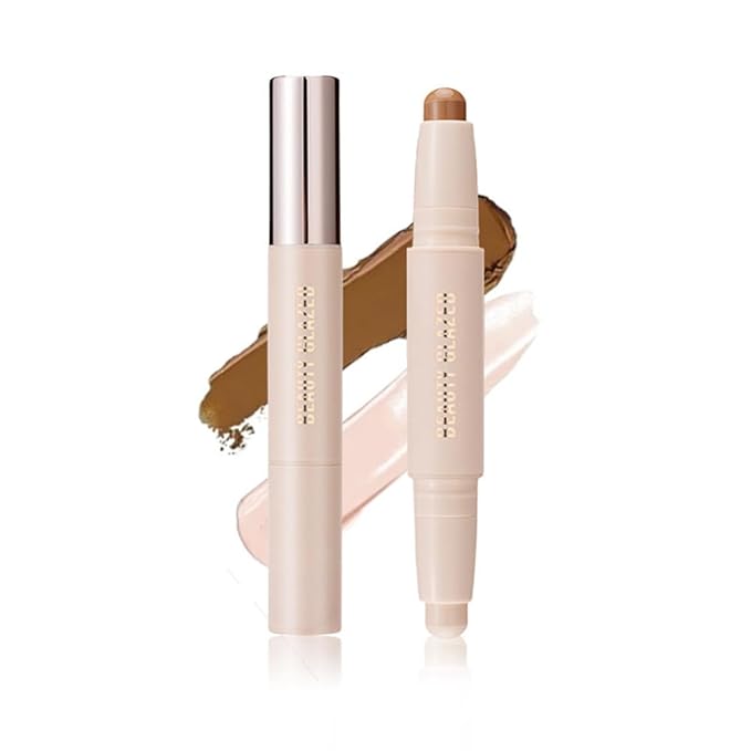 Cream Contour Sticks,Shades with Highlighter & Bronzer,Non-greasy and