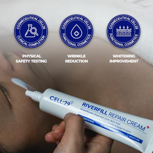 CELL29 RIVERFILL REPAIR CREAM EGF Centella Niacinamide Deep Wrinkle Moisturizer Anti Aging Rejuvenation Crow’s Feet Glass Skin Korean Skincare Skin Barrier Day & Night Routine 1.35 fl.oz (40ml)