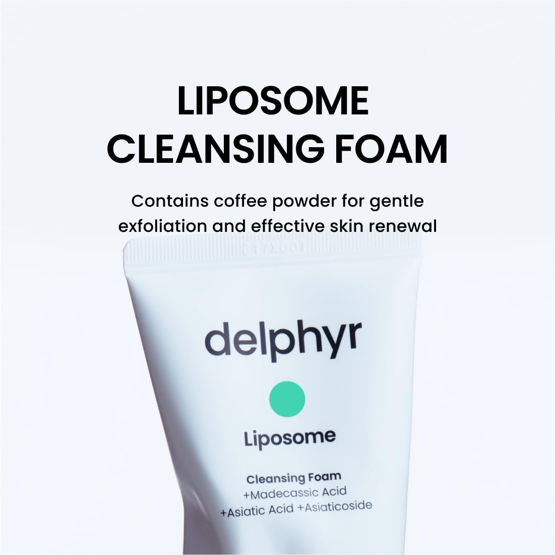 delphyr Liposome Daily Cleansing Foam, Gentle Exfoliation for Sensitive Skin with Centella Asiatica TECA, Deep Pore & Makeup Cleanser, Korean Skincare for Trouble Care (4.05 fl. oz, 120ml)