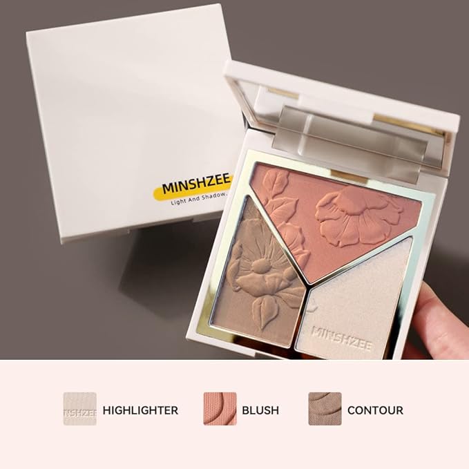 Highlighter & Contour & Blush 3 in 1 Compact Make-up