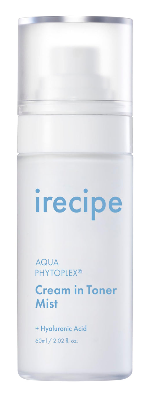 IRECIPE Aqua Phytoplex Cream in Toner Mist Long Lasting Deep Hydration, All-in-One Facial Mist for All Skin Type Unscented Clean Beauty, Vegan, Cruelty Free, Korean Skincare (60ml / 2.02 oz)