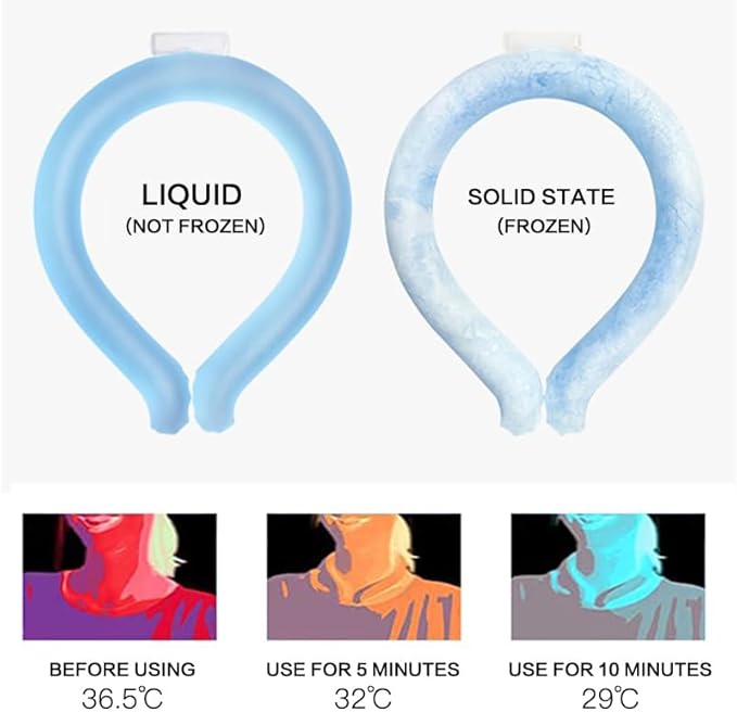 2 PCS Small Ice Collar, Kid Neck Cooling Tube, Wearable Cooling Neck Wraps for Summer Heat I Hands Free Cold Pack, Reusable Neck Coole (S-Pink+Blue)