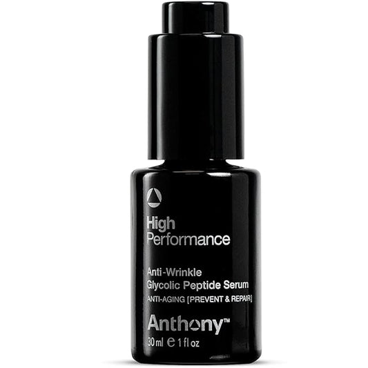Anthony High Performance Anti-Wrinkle Glycolic Peptide Serum. Anti-Aging Lifting Moisturizer with Glycolic Acid, Peptides, Biotin, Pullulan, and Algae Extract. Hydrates All Types of Skins (1 Fl Oz)