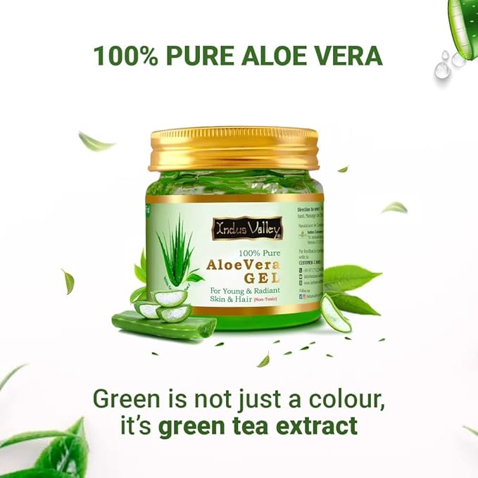 INDUS VALLEY Non-Toxic Aloe Vera Gel for Acne, Scars, Glowing & Radiant Skin Treatment (400 ml)