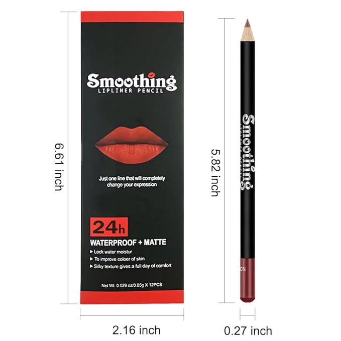 12 Pcs Natural Nude Brown Beige Colors Lip Beige