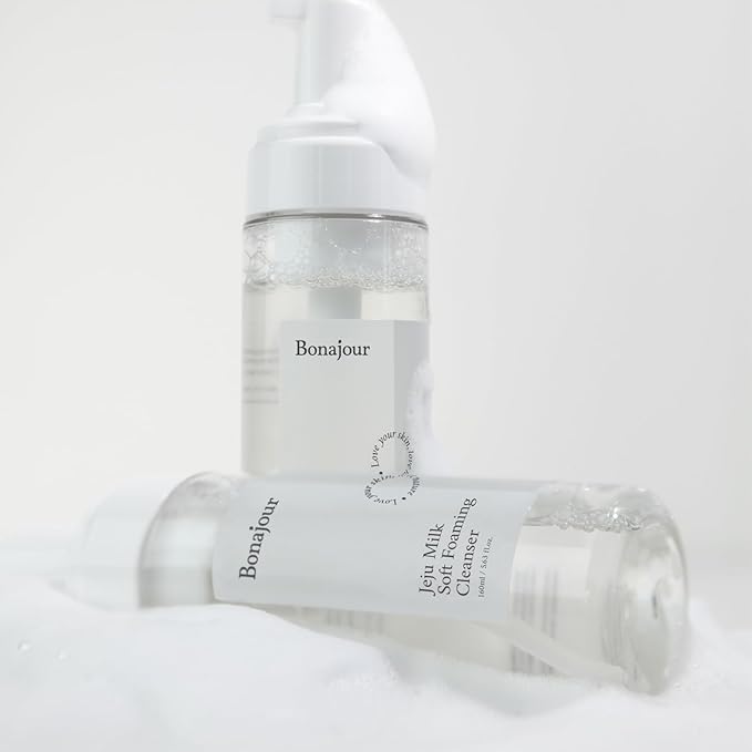 [BONAJOUR] Jeju Milk Soft Foaming Low pH Cleanser, Natural Face Wash For sensitive skin for Daily Face Washing 5.3 Fl. Oz