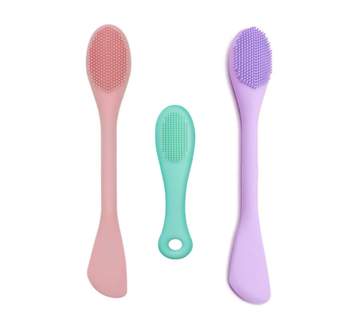 BleshiFashi Premium Silicone Facial Cleansing Brush Combo 3pcs,Mask Applicator and Skincare Brush for Pore Cleansing，Manual Facial Cleansing for Exfoliating Face/Lip/Makeup Removal Scrubber