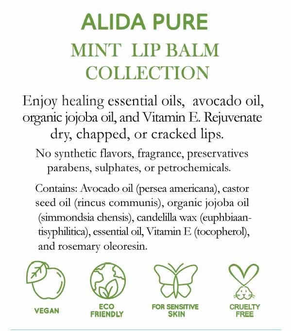 ALIDA PURE Mint Lip Balm Collection, Lips,