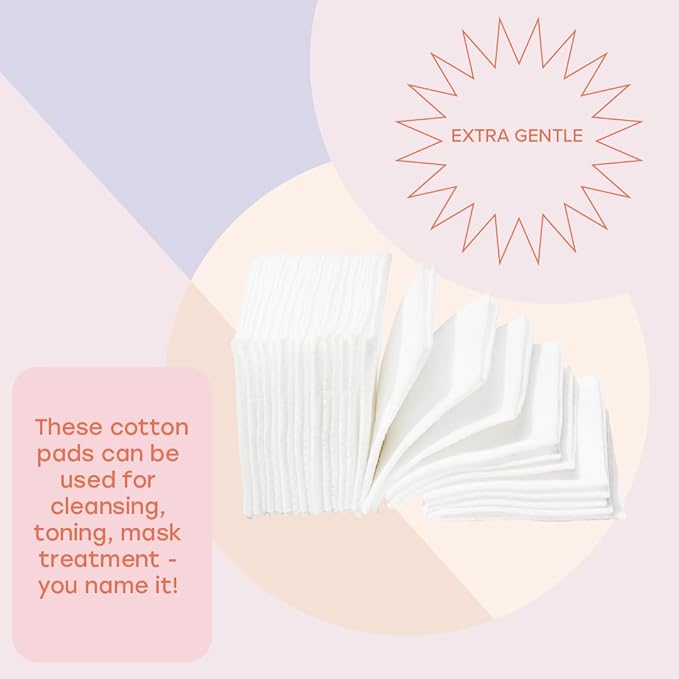 White Rabbit - Naked Cotton Classic - Premium Facial Cotton Pads - for Makeup Remover, Toner, Mask - 100% Cotton, Unbleached, Lint-Free - Extra Soft & Durable - Natural & Cruelty-Free - 200 Count