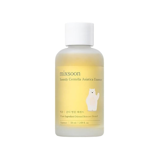 mixsoon Soondy Centella Asiatica Essence Instant Hydrating & Soothing Essence for Irritated, Sensitive Skin for Korean Skincare For Glass Skin-Jeju Island Cica Extracts (1.69 Fl. Oz(Pack of1))