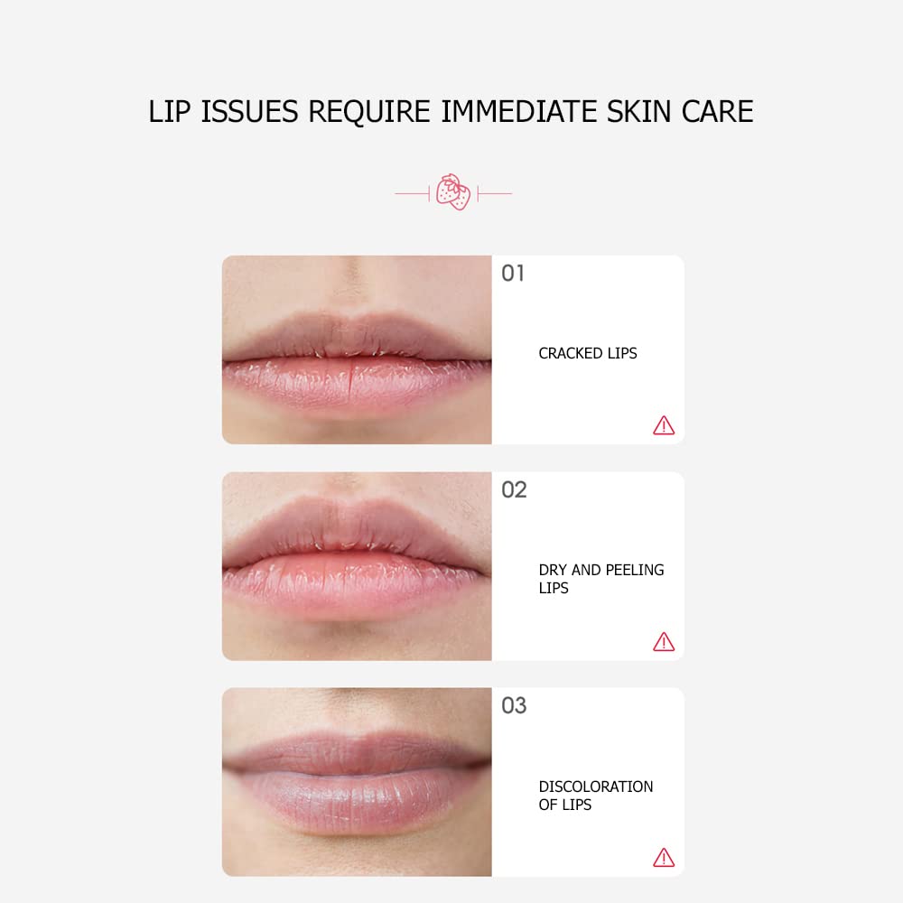 BIOAQUA Strawberry Fruit Moisturizing Lip Mask Hydrating Oil Dry Lips Repair Cracked Skin Cream 13g 0.46oz