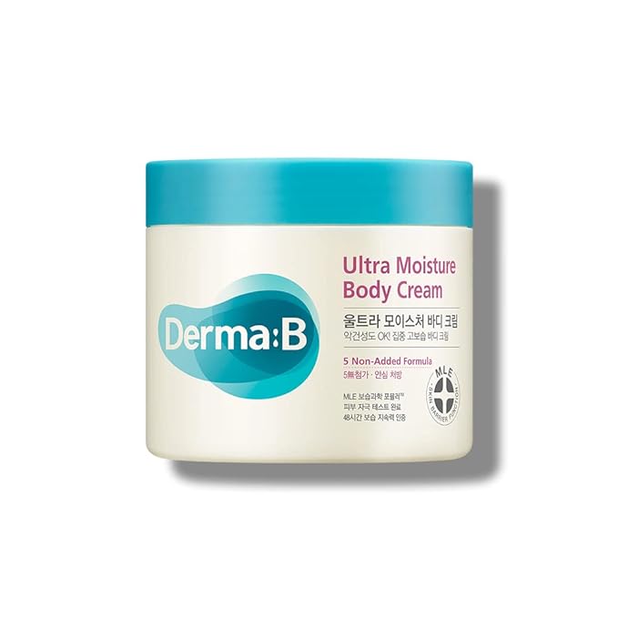 Derma B | Ultra Moisture Body Cream | Moisturizer for Dry Skin | Body Skin Care | Body Balm for Sensitive Skin | Olive Oil and Allantoin | 48 Hour Lasting Skin Moisturization | 14.54 fl oz (430ml)