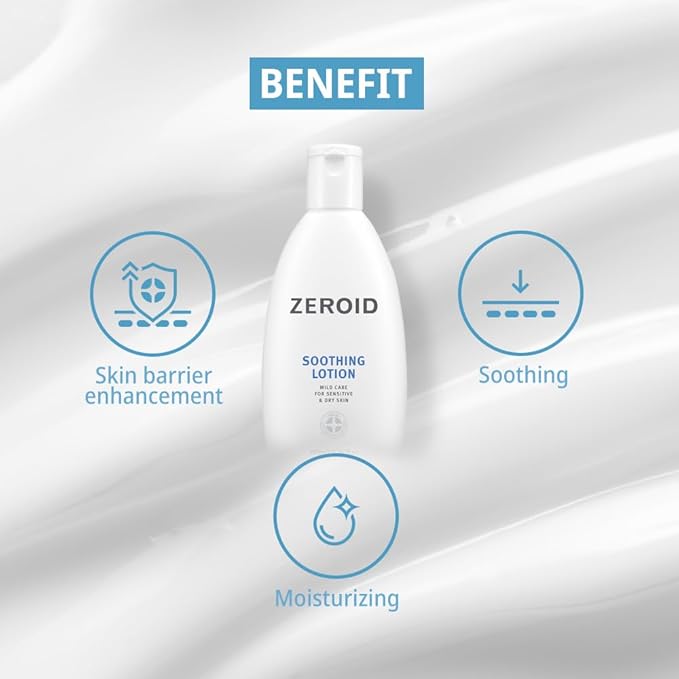 ZEROID | Soothing Lotion | Moisturizer for Sensitive Skin | Skin Barrier Repair | Face & Body Lotion for Soothing & Calming | Lotion for Extremely Dry Skin | Korean Skin Care | 6.76 fl oz (200ml)
