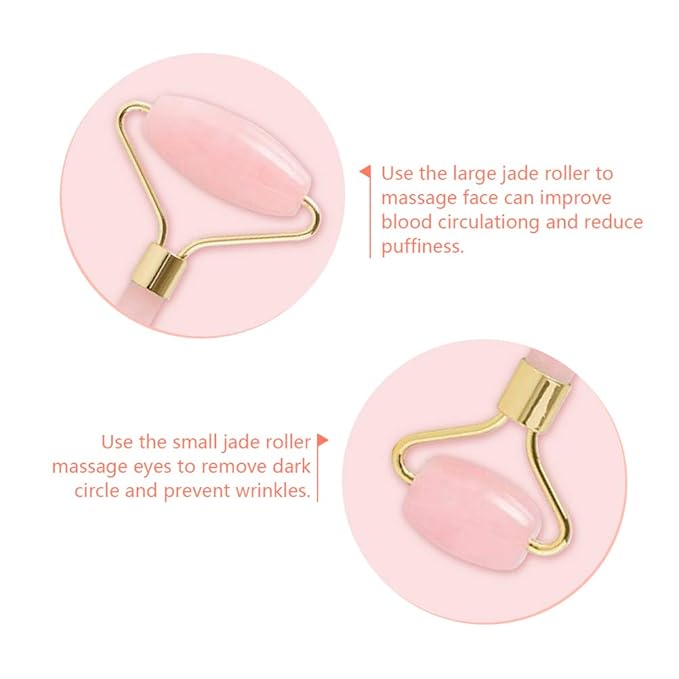Jade Roller,Rose Quartz Roller for Face,Jade Aging