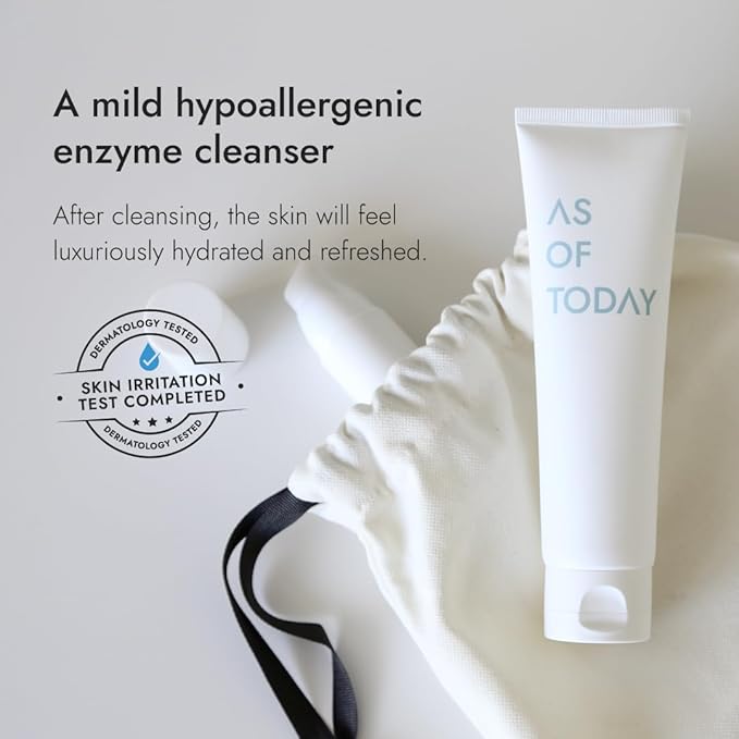 R-Peptide Enzyme Cleanser – Gentle Daily Face Wash for Sensitive Skin | Hydrating, Brightening, Anti-Aging Formula | Clean Beauty by AS OF TODAY, 3.3 fl oz