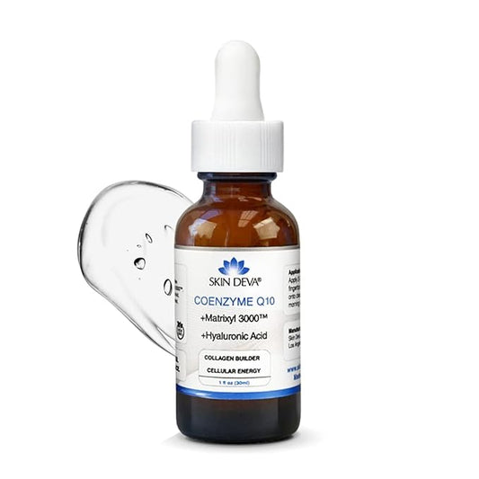 SKIN DEVA 1 fl oz COENZYME Q10 Anti Aging Serum Formula with Matrixyl 3000 and Hyaluronic Acid Serum Facial Serums, Anti Wrinkle Serum which Stimulates Collagen and Elastin Production