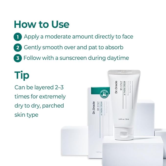 DR. ORACLE 21 Stay A-Thera Cream Gel – Lightweight Gel Moisturizer for Oily, Sensitive Skin, Non-Comedogenic, Korean Skincare, Dermatologist Tested, 1.69 fl. oz