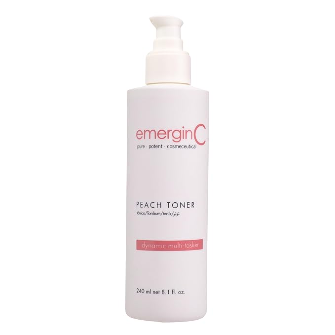 emerginC Peach Toner - Facial Toner with Vitamin C + Witch Hazel to Refresh + Soothe Skin (8.1 oz, 240 ml)