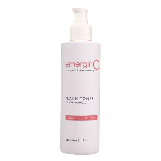 emerginC Peach Toner - Facial Toner with Vitamin C + Witch Hazel to Refresh + Soothe Skin (8.1 oz, 240 ml)
