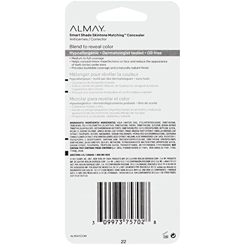 Almay Concealer, Face Makeup, Medium Coverage Concealer, Creamy 0.37 Oz 020 L