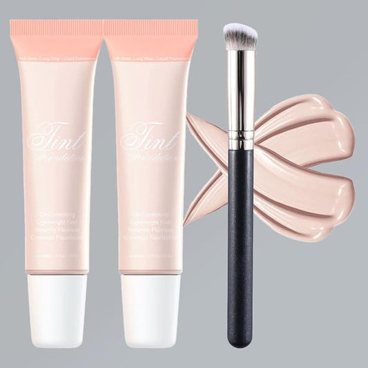 2 Pack Liquid Foundation Cream with Foundation Brush