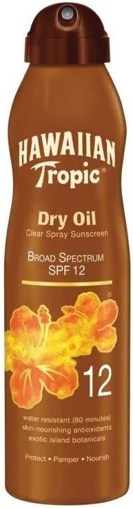 Hawaiian Tropic SPF#12 Island Tanning Coconut Oil Spray 5.5 Ounce (236ml) (Pack of 2)
