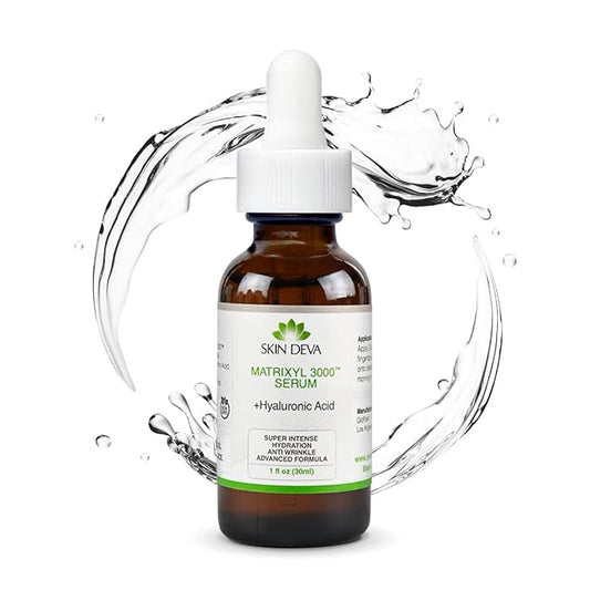 SKIN DEVA 1 fl oz Matrixyl 3000 with Hyaluronic Acid Serum Peptides Serum For Face Hydration with Hyaluronic Acid Stimulates Collagen Repair Mechanisms Lightweight Anti Aging Moisturizer