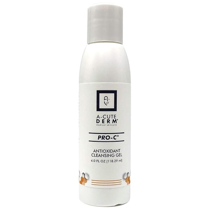 A-Cute Derm Pro-C Antioxidant Cleansing Gel Refreshing Hydrating Green Tea Extract and Vitamin C Helps in Calming Skin All Skin Types (4oz)