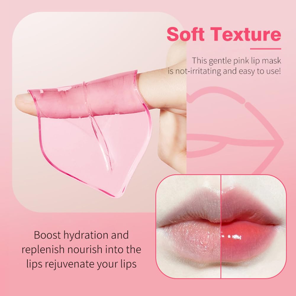 GHFCZOO 30 Pairs Lip & Eye Mask Set - Hydrating Golden Collagen Eye Patches for Dark Circles & Fine Lines, Moisturizing Peach Lip Spa Treatment | Anti-Aging Skincare Combo for Women