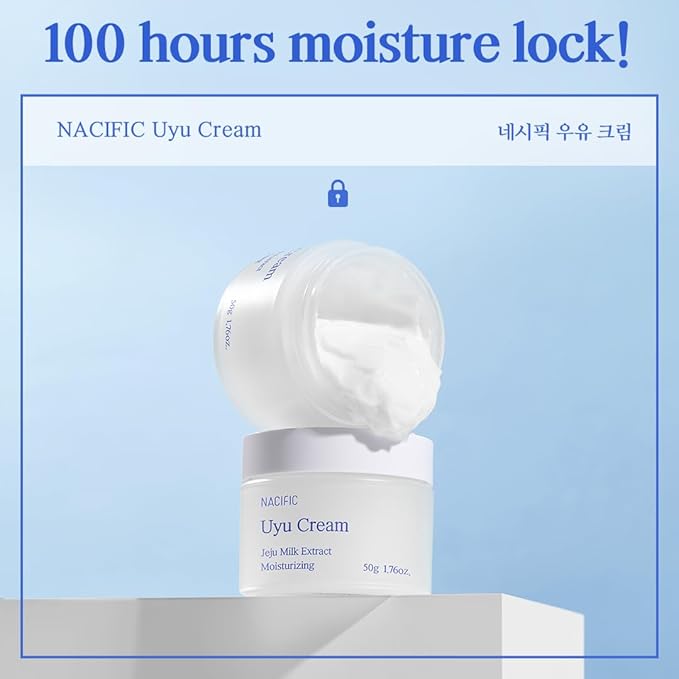 NACIFIC Jeju Uyu Cream Facial Cream 1.69fl. oz. 50G with Jeju Milk Extract Ceramide 5 Complex Moisture Lasting Natural Ingredients Korean Skin Care