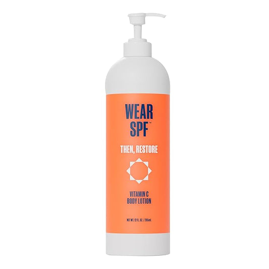 Vitamin C Body Lotion Skin Restorative Exfoliation Treatment with Lactic Acid and Urea Moisturizes and Hydrates Skin, 12 oz.