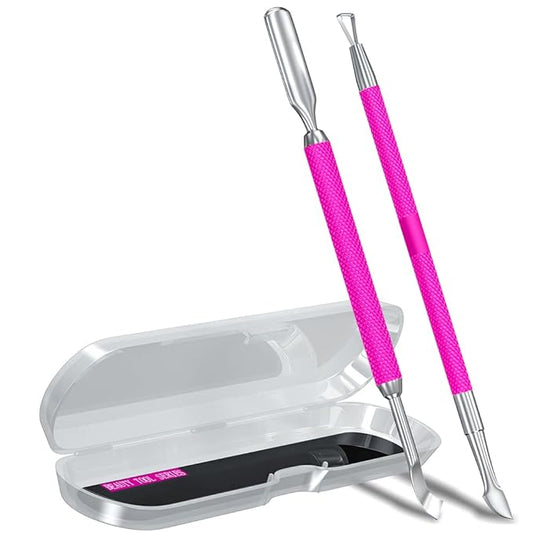 2PCS Metal Rose Pink Cuticle