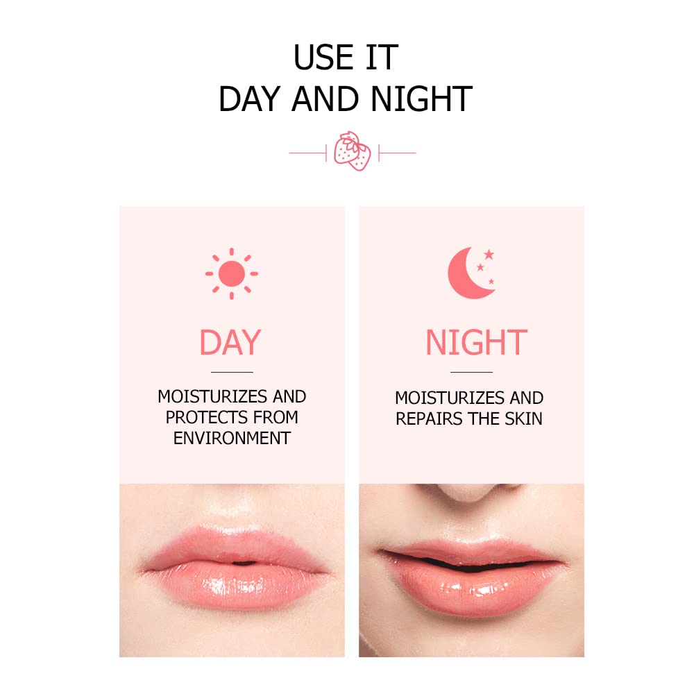 BIOAQUA Strawberry Fruit Moisturizing Lip Mask Hydrating Oil Dry Lips Repair Cracked Skin Cream 13g 0.46oz