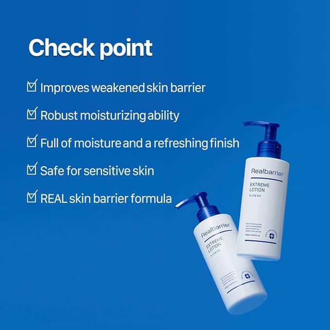 Real Barrier | Extreme Lotion | Face Lotion for Sensitive Skin | Facial Moisturizer | Skin Barrier Repair & Strengthening Facial Cream | Face & Body Lotion for Extremely Dry Skin | 5.07 fl oz (150ml)