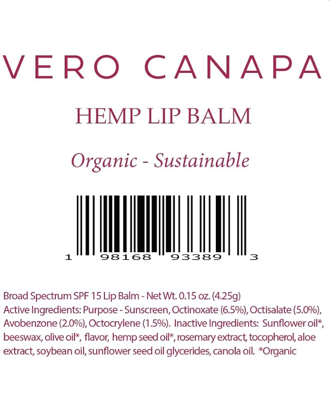 Pomegranate Organic Hemp Lip Balm