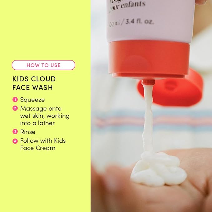 Evereden Kids Cloud Face Wash: Tropical Sorbet, 3.4 fl oz | Creamy & Fun Skin Care for Kids | Easy-to-Use Face Wash | Non-toxic Skin Care for Sensitive Skin