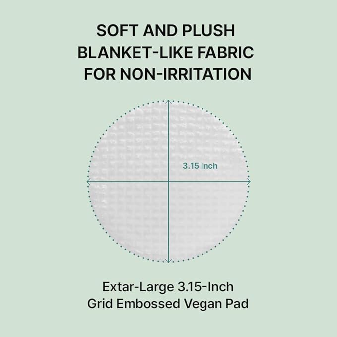 NEEDLY Mild Cleansing Pad, Makeup Remover for Sensitive Skin, Triple Deep Cleansing, Barrier Care with Only Two Surfactants & Panthenol, Extra-Large Soft Vegan Pad, Korean Skincare